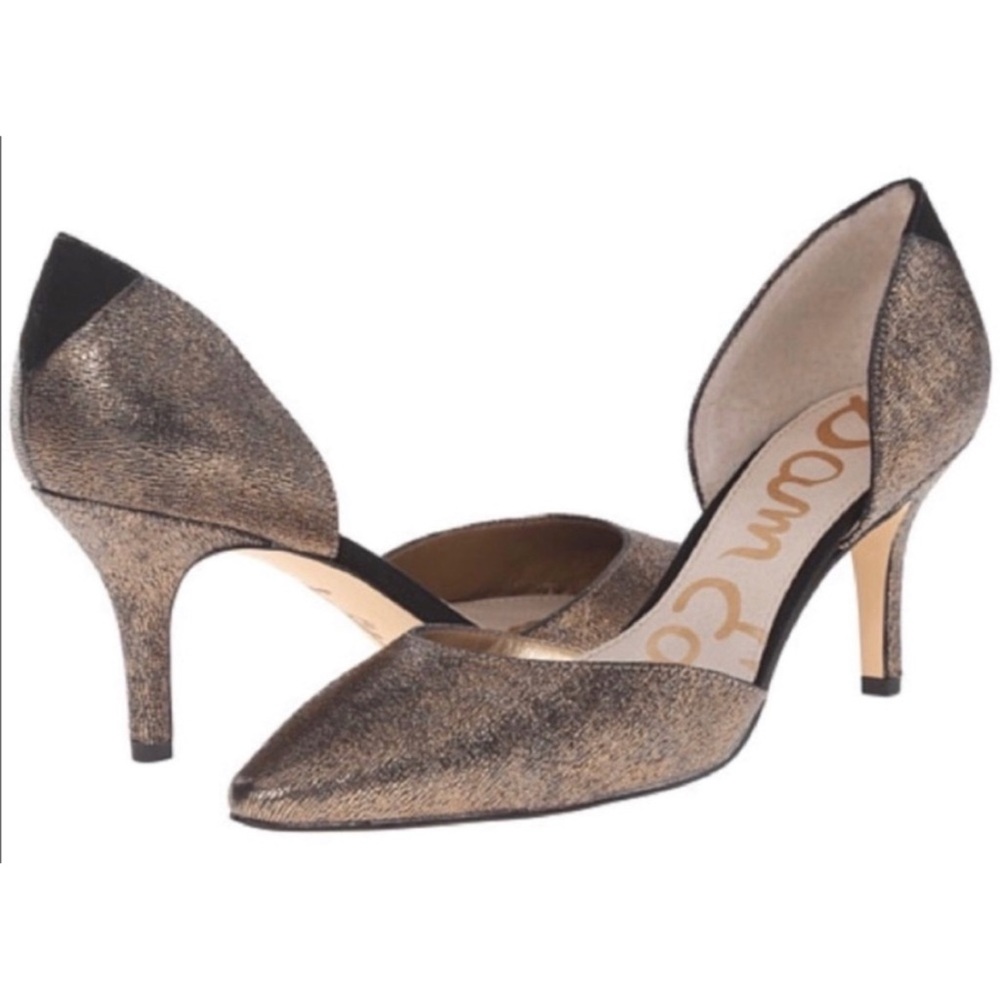 Sam Edelman Opal D’Orsay black/gold pumps Size 9